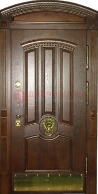 Хорошая стальная арочная дверь с декоративным элементом ДА-23 в Кингисеппе