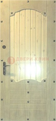 Белая железная дверь с евровагонкой ДЕ-9 в Казани