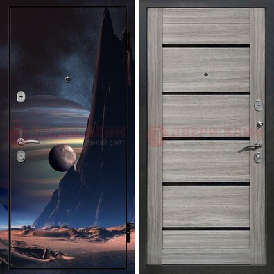 Стальная дверь с фотопечатью космоса ДФ-49 в Ногинске