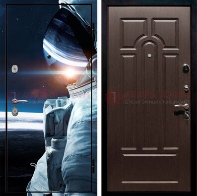 Стальная дверь с фотопечатью космонавта ДФ-4 в Курске