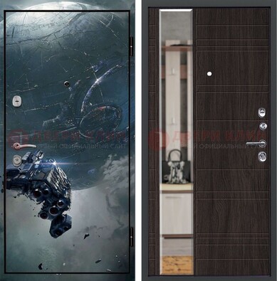 Железная дверь с фотопечатью космической фантастики ДФ-51 в Брянске