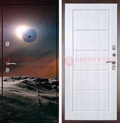 Стальная дверь с фотопечатью планет ДФ-8 в Старой Купавне