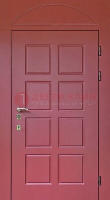 Красная стальная дверь с верхней фрамугой ДФГ-13 в Краснознаменске