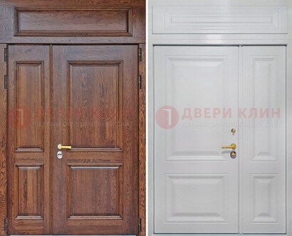 Полуторная стальная дверь с верхней фрамугой ДФГ-14 в Воронеже