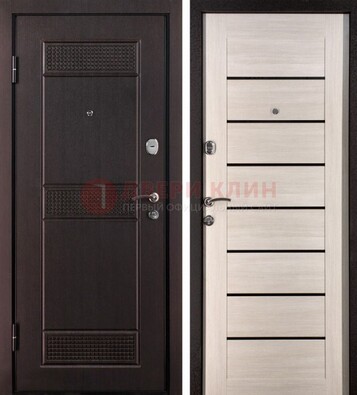 Темная стальная дверь с МДФ ДМ-147 для улицы в Кингисеппе