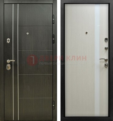 Морозостойкая темная металлическая дверь с МДФ ДМ-164 в Дмитрове