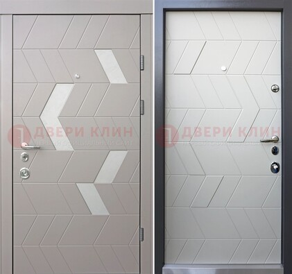 Темная металлическая дверь со светлой МДФ внутри ДМ-203 в Кингисеппе