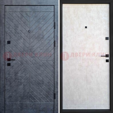 Серая железная дверь с филенчатой МДФ ДМ-217 в Кингисеппе