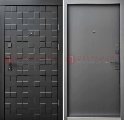 Темная стальная филенчатая дверь с МДФ ДМ-221 в Иваново