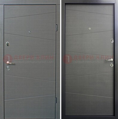 Темная стальная дверь с филенчатой МДФ ДМ-228 в Кингисеппе