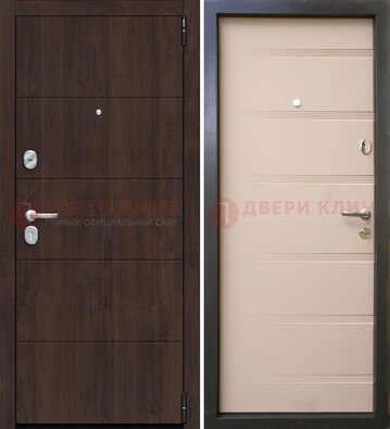 Коричневая стальная дверь МДФ ДМ-234 в Кингисеппе