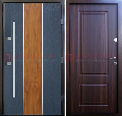 Современная входная дверь и с коричневой МДФ внутри ДМ-236 в Кингисеппе