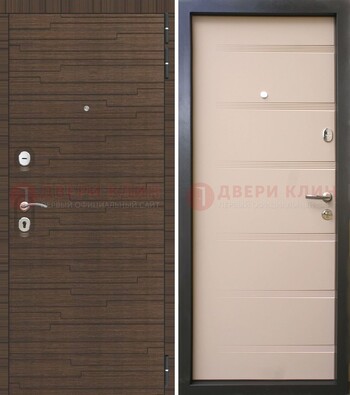 Коричневая  железная дверь c фрезерованной МДФ ДМ-248 в Кингисеппе