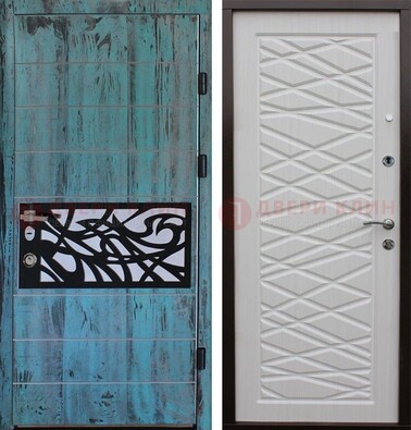Железная дверь c МДФ с черной стальной вставкой ДМ-250 в Кингисеппе