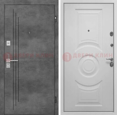 Металлическая серая дверь с МДФ светло-серой внутри ДМ-287 в Кингисеппе