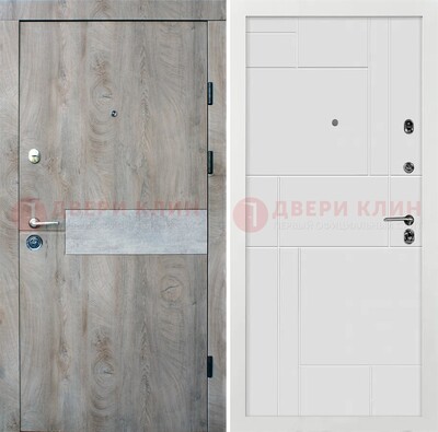 Серая металлическая дверь с белой МДФ внутри ДМ-297 в Кингисеппе