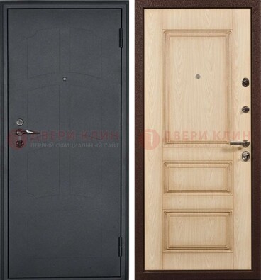 Черная металлическая дверь с МДФ ДМ-348 в Кингисеппе