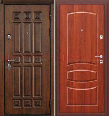 Темная металлическая дверь с МДФ и узором ДМ-364 в Кингисеппе