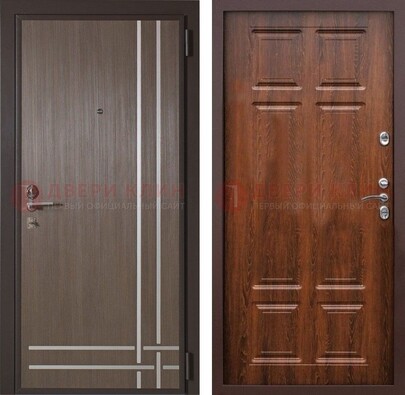 Темно-коричневая металлическая дверь с МДФ ДМ-373 в Дмитрове