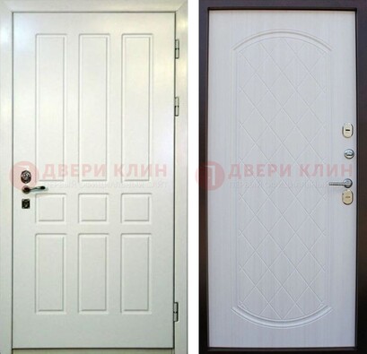 Белая стальная дверь с МДФ в квартиру ДМ-378 в Кингисеппе