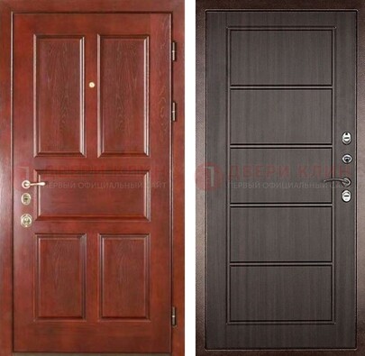 Красная металлическая дверь с МДФ в квартиру ДМ-387 в Ногинске