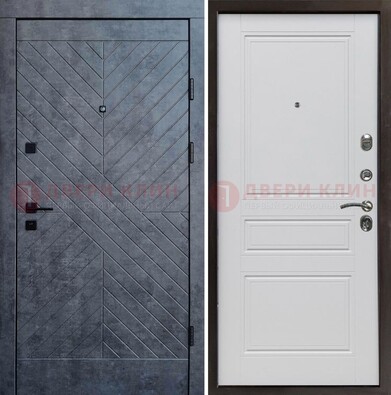 Серая металлическая дверь с декоративной МДФ ДМ-439 в Кингисеппе