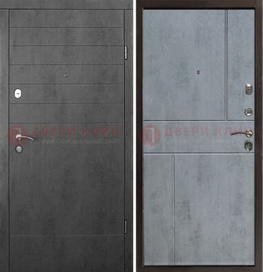 Серая железная дверь с МДФ в стиле хайтек ДМ-446 в Кингисеппе