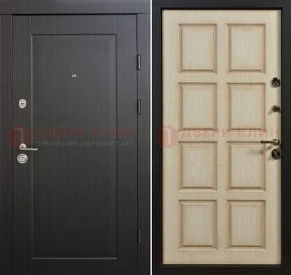 Железная дверь МДФ темная снаружи и светлая внутри ДМ-447 в Кингисеппе