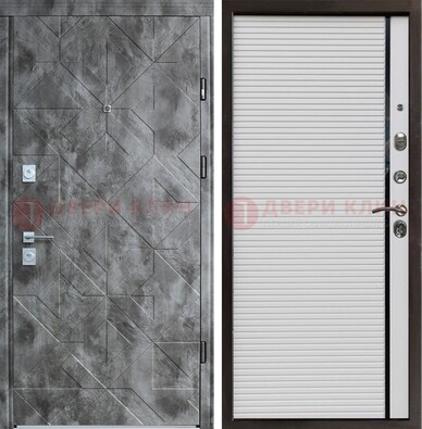 Серая металлическая дверь с панелями МДФ хайтек ДМ-466 в Кингисеппе