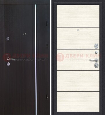 Металлическая современная дверь с МДФ ДМ-483 в Кингисеппе
