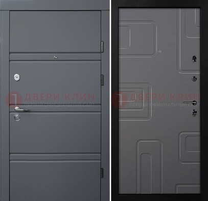 Серая металлическая дверь с МДФ в квартиру ДМ-485 в Кингисеппе