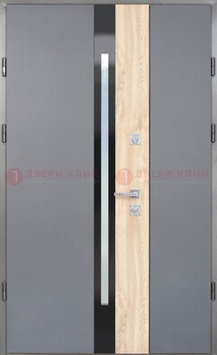 Полуторная металлическая дверь с МДФ ДМ-503 в Кашире