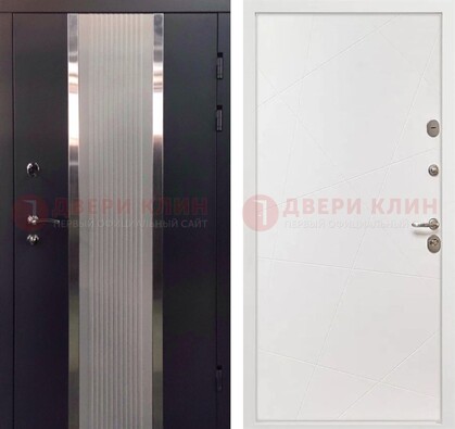Темная металлическая дверь в квартиру МДФ с двух сторон ДМ-512 в Кингисеппе
