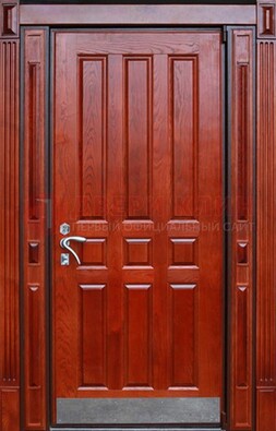 Красная входная дверь для улицы с МДФ ДМ-532 в Кингисеппе