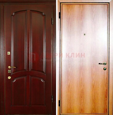 Темная железная дверь с массивом дуба ДМД-13 в Смоленске