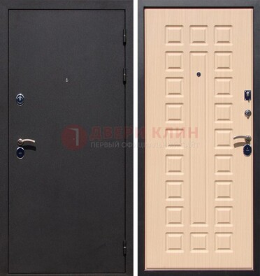 Черная стальная дверь с порошковым окрасом МДФ внутри ДП-102 в Кингисеппе