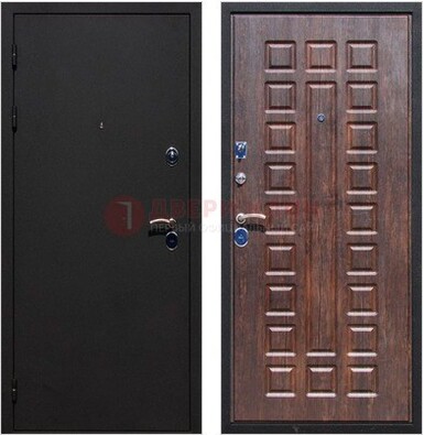 Черная металлическая дверь с порошковым напылением МДФ внутри ДП-110 в Ростове-На-Дону