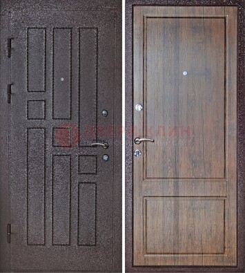 Темная входная дверь с порошковым покрытием МДФ внутри ДП-125 в Пскове