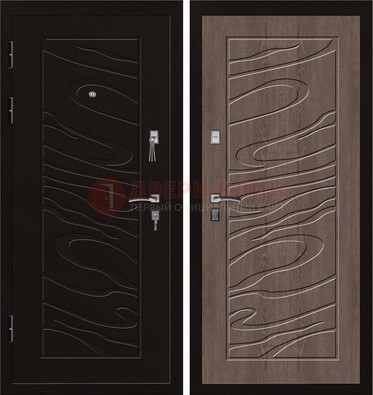 Темная железная дверь с порошковым окрасом ДП-127 в Кингисеппе