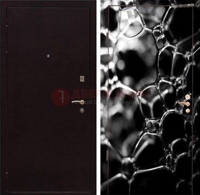 Черная стальная дверь с порошковым окрасом с фотопечатью ДП-158 в Кингисеппе