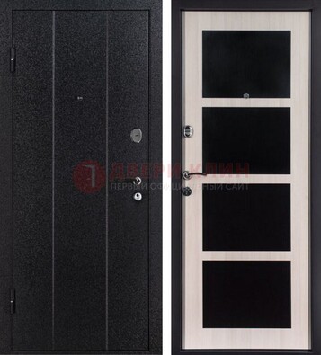 Черная металлическая дверь с порошковым напылением ДП-176 в Кингисеппе