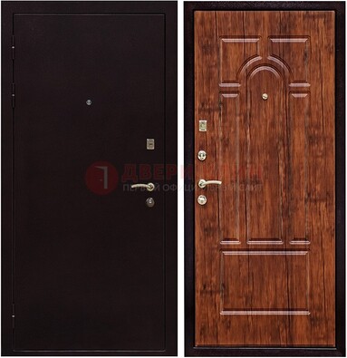 Темная железная дверь с порошковым покрытием ДП-194 в Кингисеппе