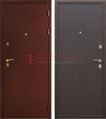 Бордовая входная дверь с порошковым покрытием ДП-201 в Кингисеппе