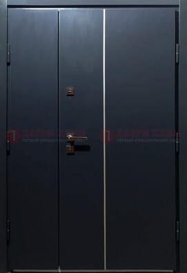 Темная металлическая дверь с порошковым покрытием ДП-220 в Железнодорожном