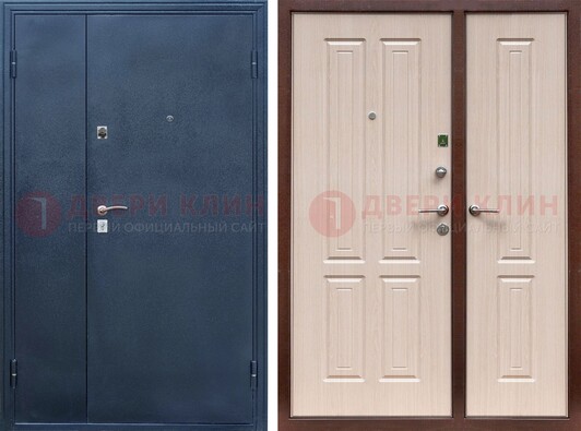 Двустворчатая стальная дверь с порошковым напылением и МДФ ДП-239 в Кингисеппе