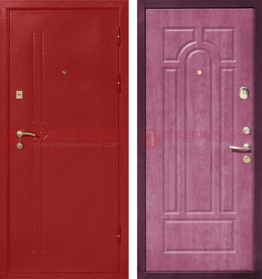 Красная входная дверь с порошковым напылением ДП-240 в Ступино