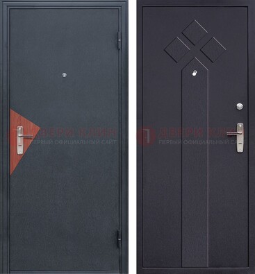 Черная входная дверь с порошковым напылением и узором внутри ДП-241 в Мытищах