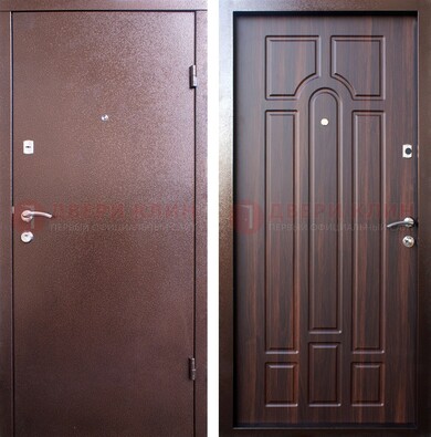 Коричневая стальная дверь с порошковой отделкой и МДФ внутри ДП-248 в Йошкар-Оле
