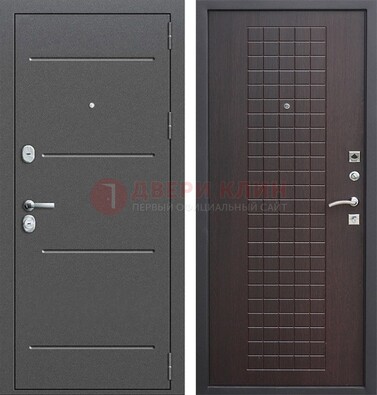 Металлическая дверь с порошковым покрытием и МДФ Махагон ДП-254 в Кингисеппе