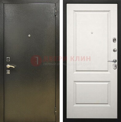 Металлическая темная дверь с порошковым напылением и классической МДФ ДП-298 в Кингисеппе